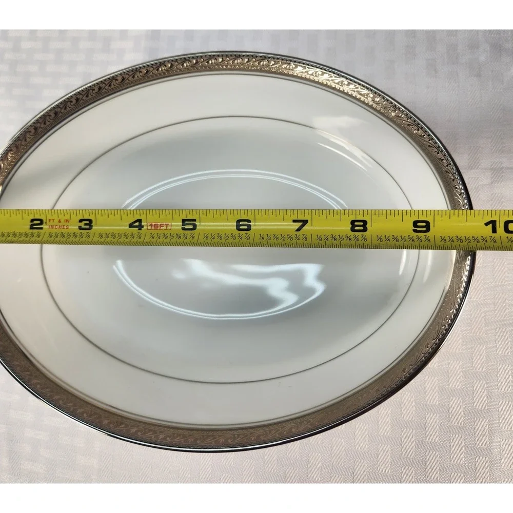 Noritake Crestwood Platinum Legendary Elegant Oval Vegetable Bowl New!